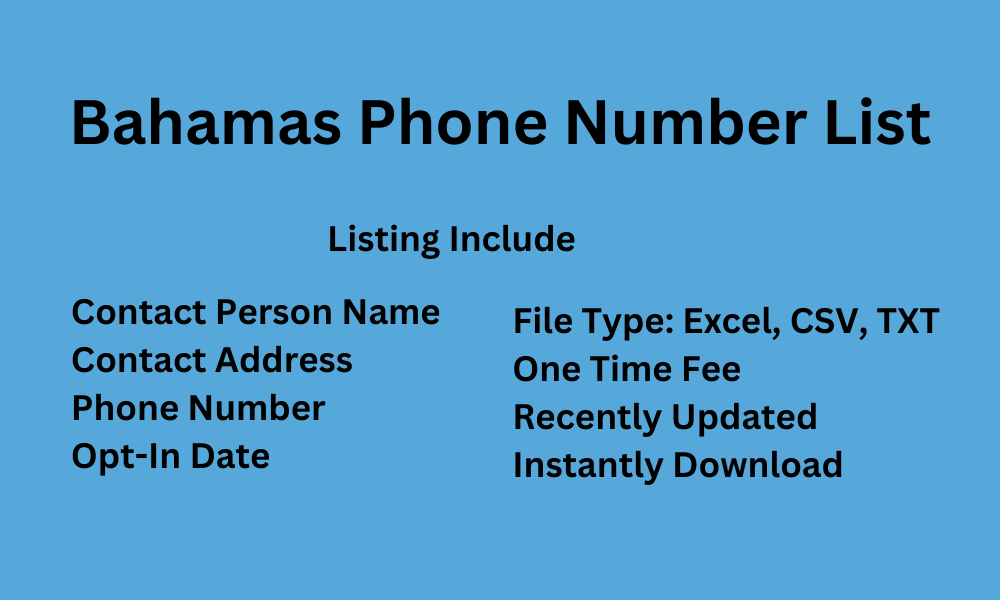 Bahamas phone number list
