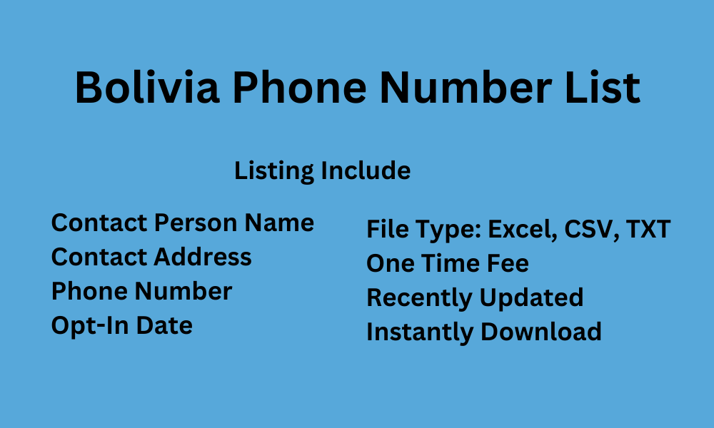 Bolivia phone number list