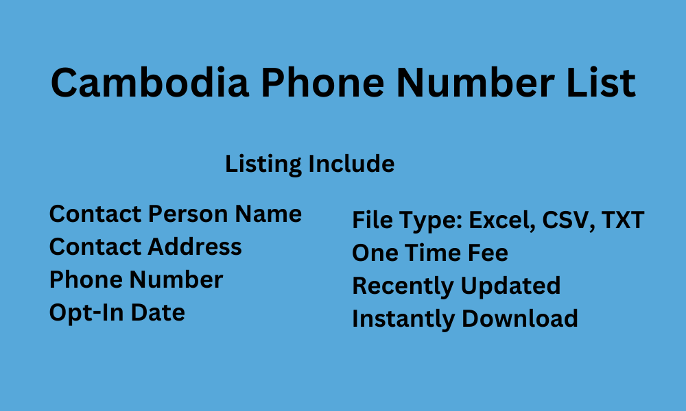 Cambodia phone number list