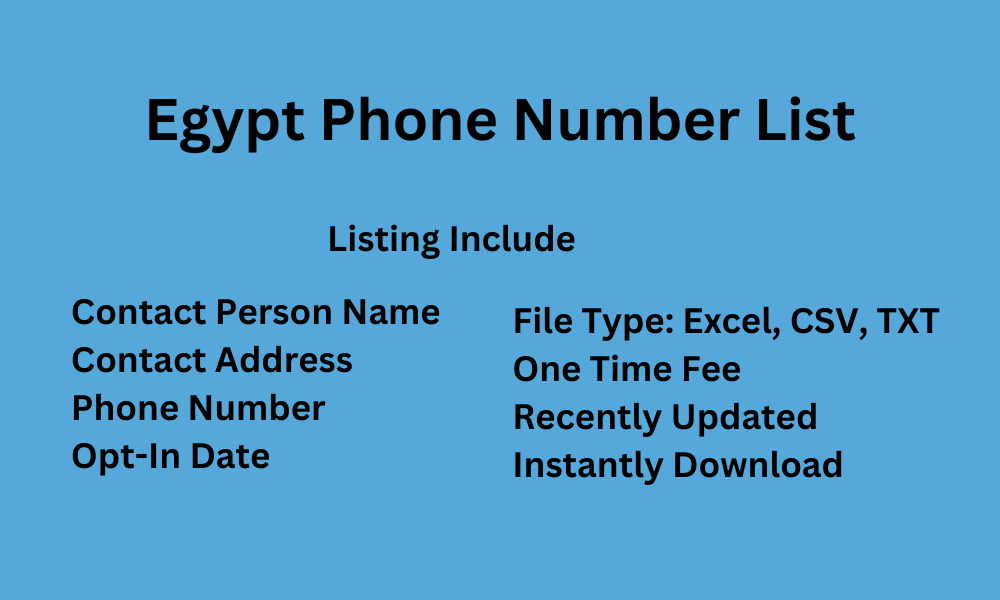 Egypt phone number list