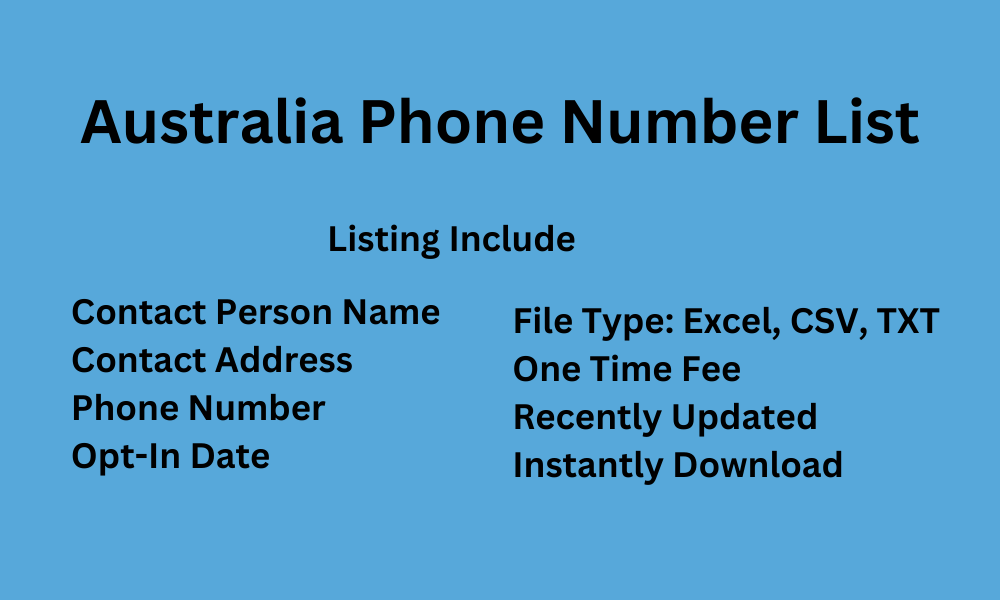 Australia phone number list