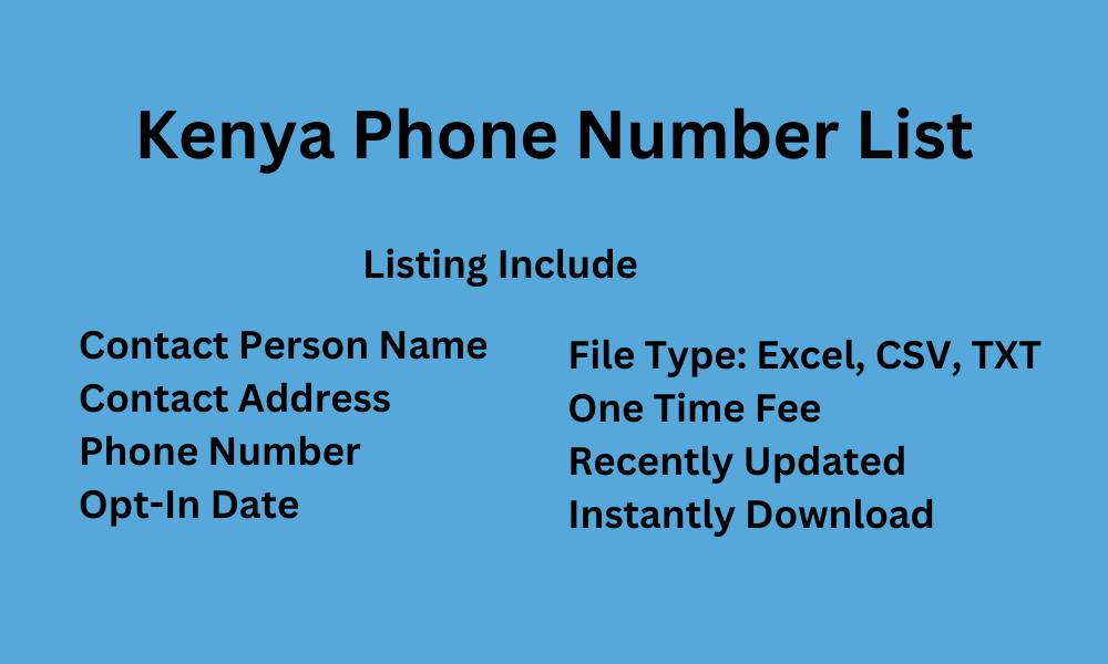 Kenya phone number list