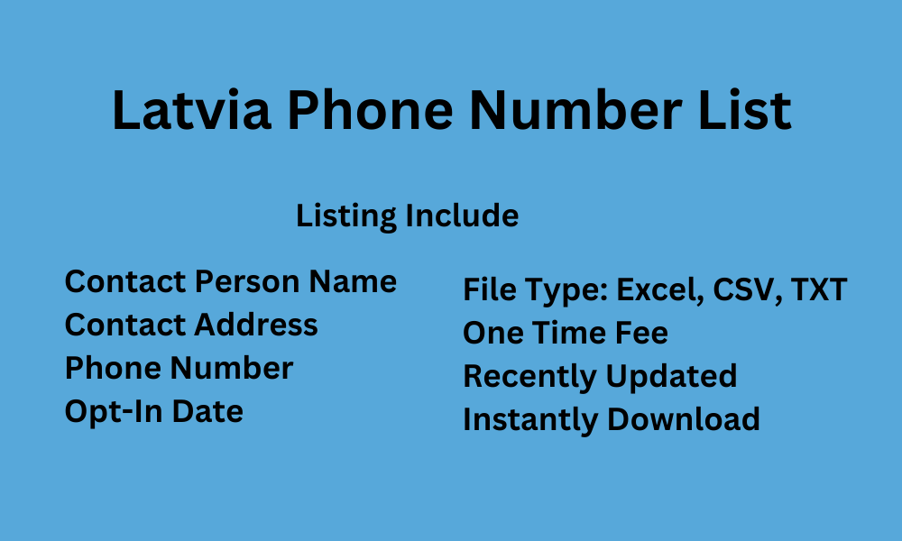 Latvia phone number list
