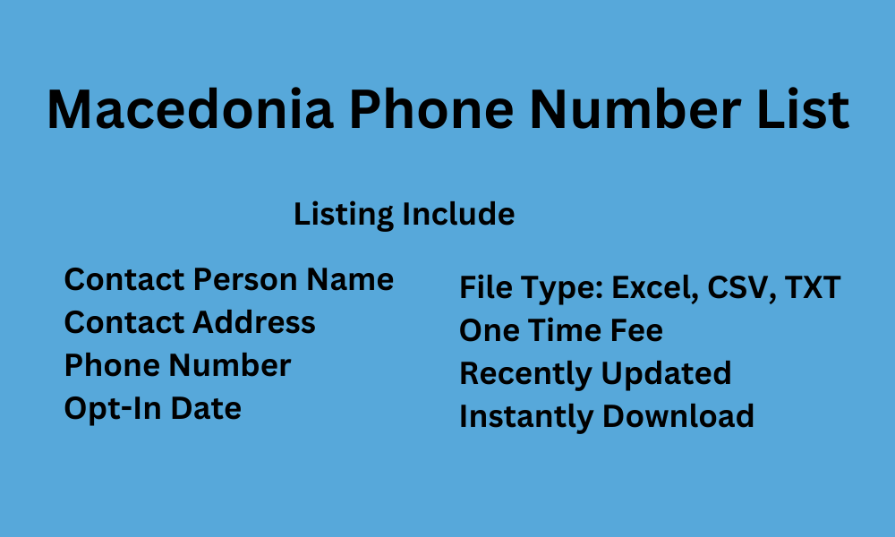 Macedonia phone number list