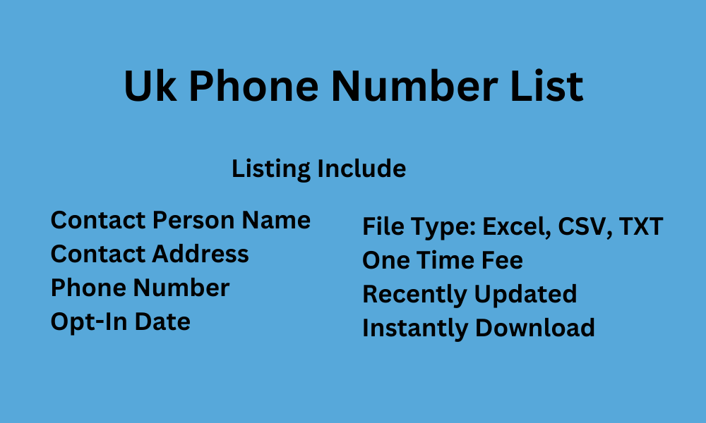 Uk phone number list