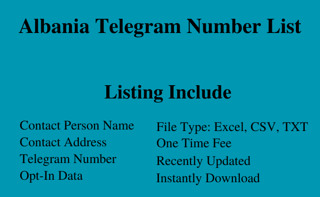 Albania telegram number list