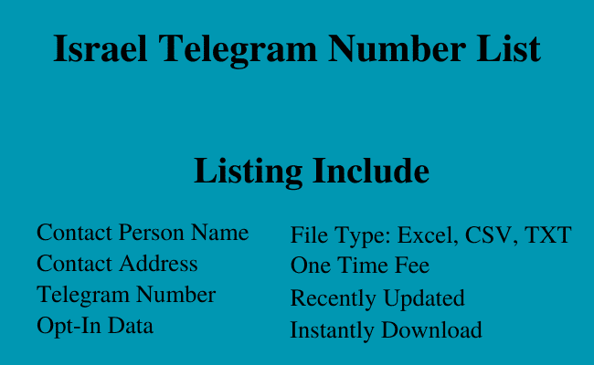 Israel telegram number list