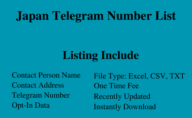 Japan telegram number list