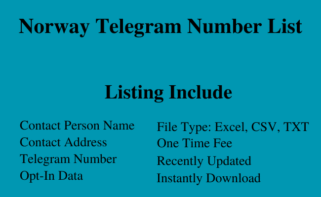 Norway telegram number list