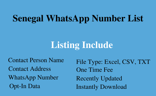 Senegal whatsapp number list