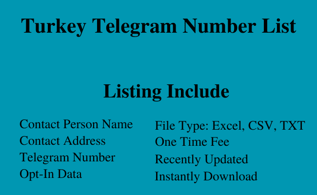 Turkey telegram number list