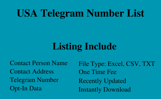 USA telegram number list